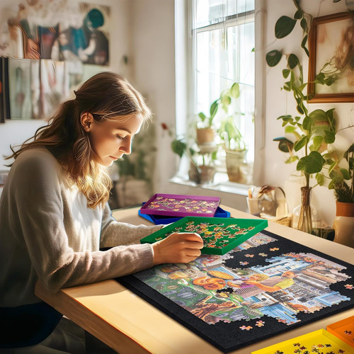 Foldable jigsaw puzzle - puzzle, board